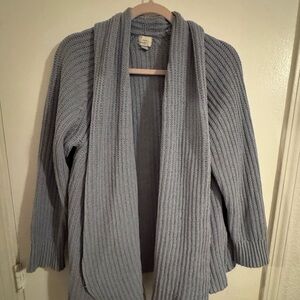 Women's Light Blue Ribbed Cardigan